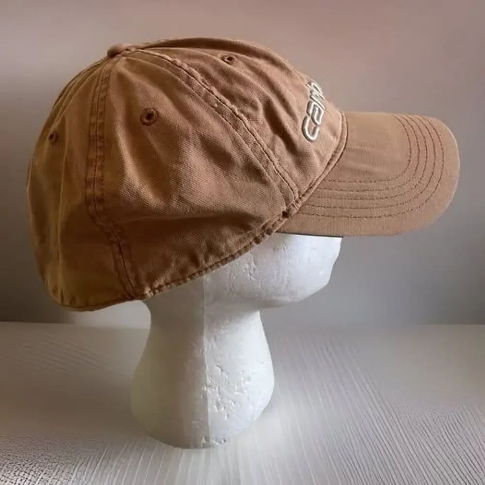 Vintage Carhartt Baseball Style Cap Hat Brown Beige  Y2K